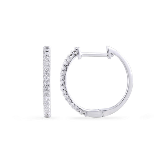 9k White Gold Diamond Huggies