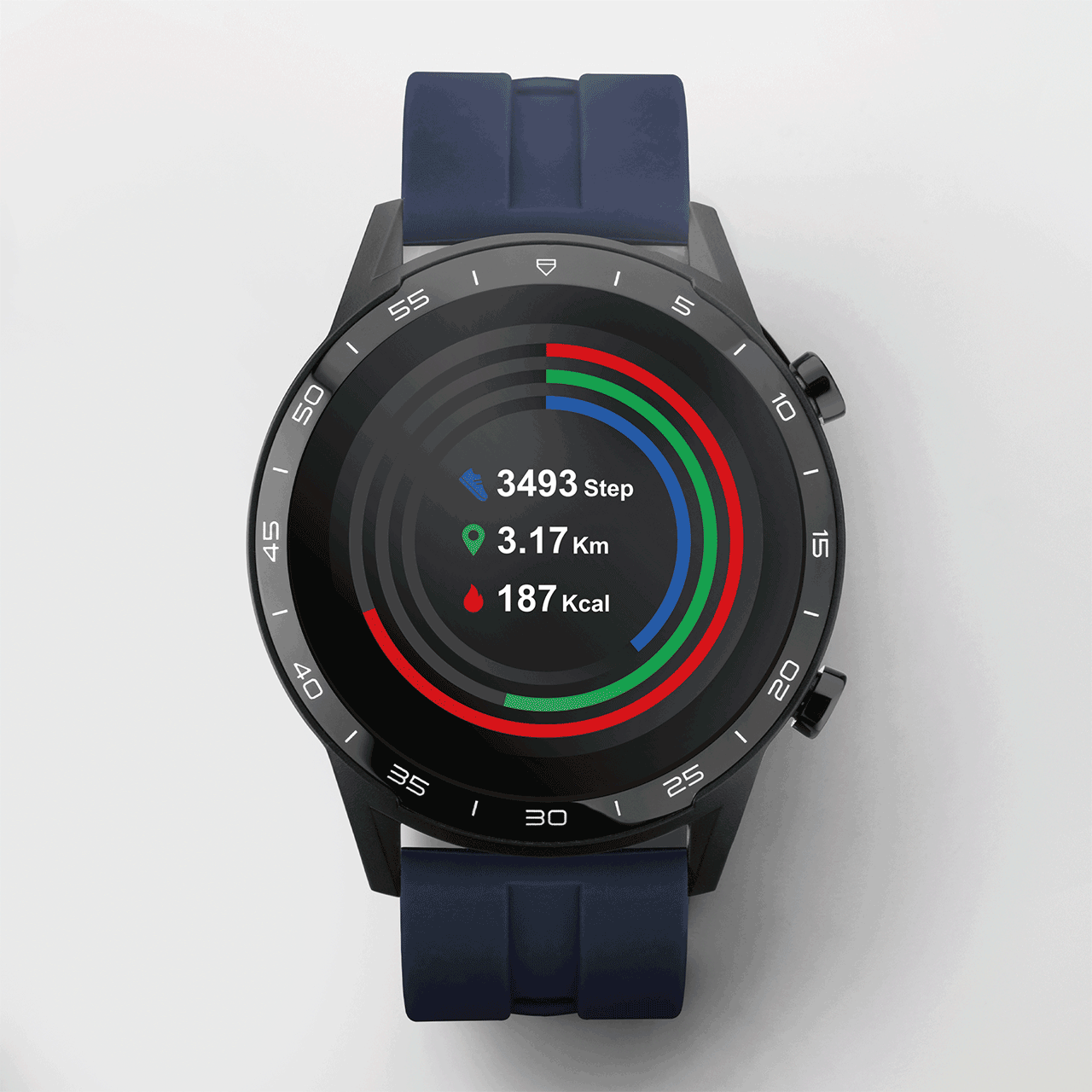 Sekonda Active Smartwatch | Black Case & Blue Silicone Strap | 1912