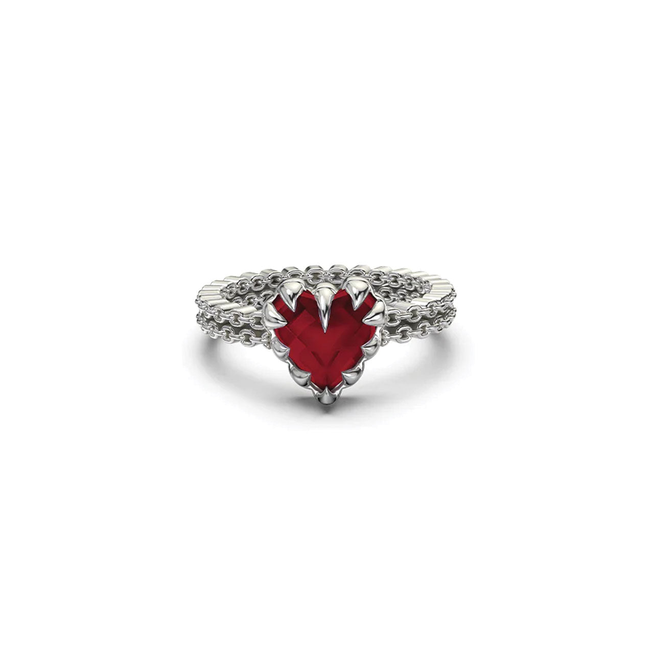 Mini Love Claw Ring Garnet