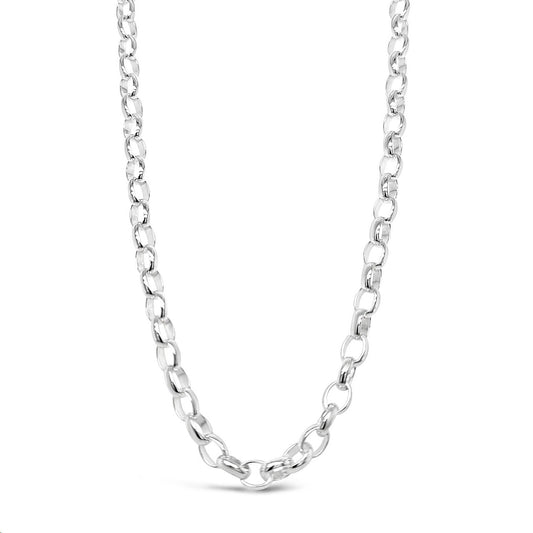 45cm Sterling Silver V360 Oval Belcher Chain