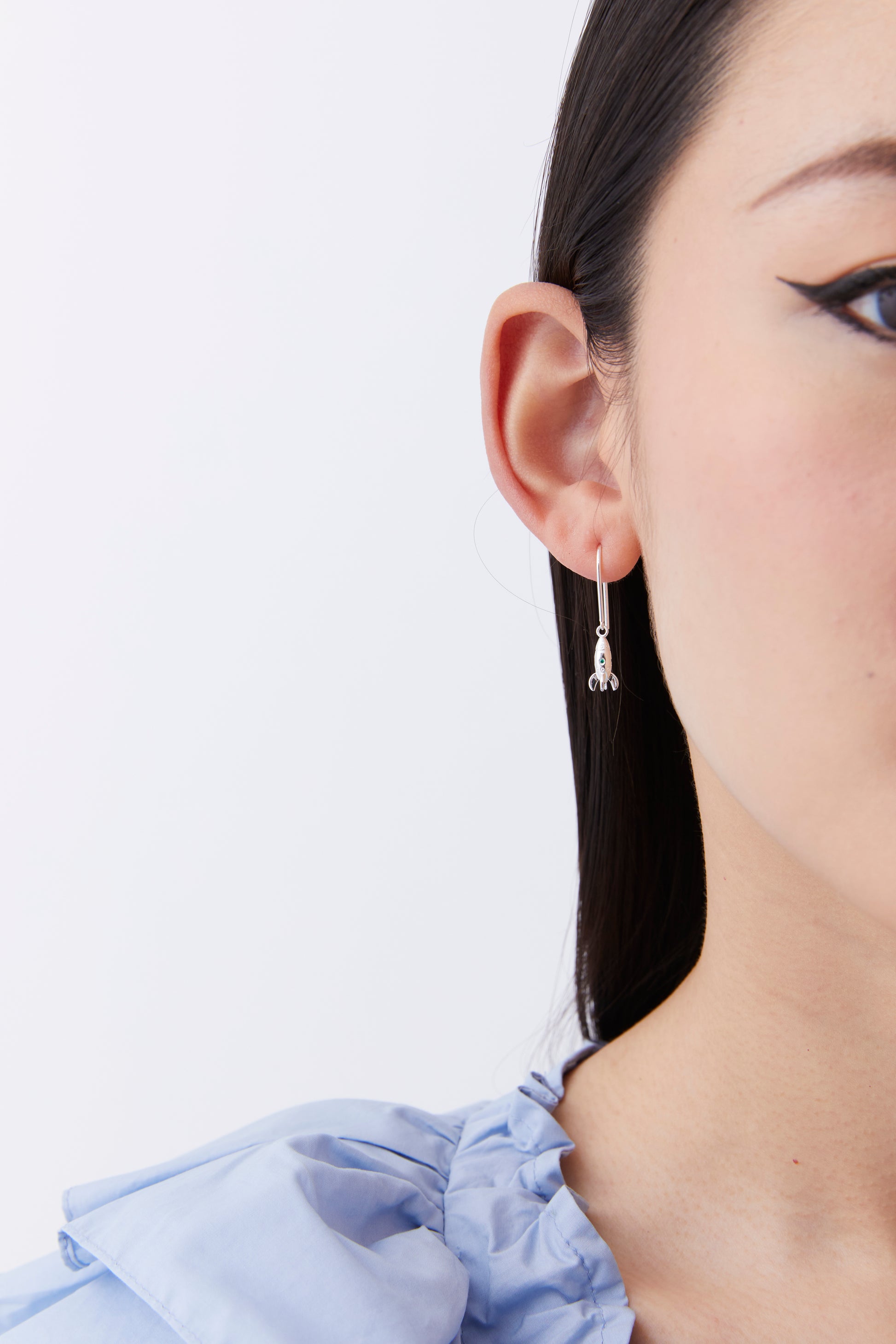 Sterling Silver Mini Rocket Earrings