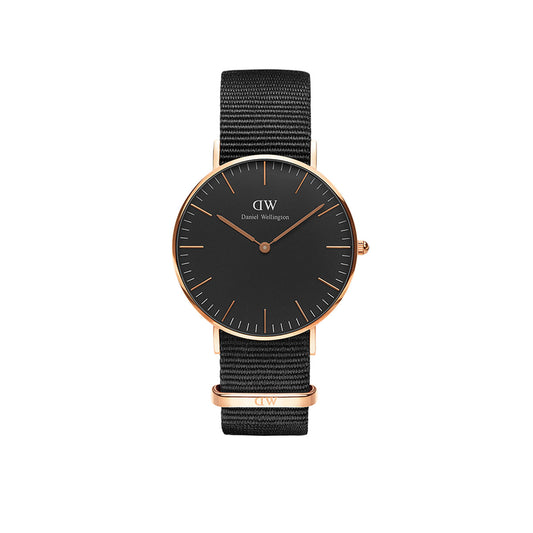 Classic 36mm Cornwall - Black & Rose Gold Watch