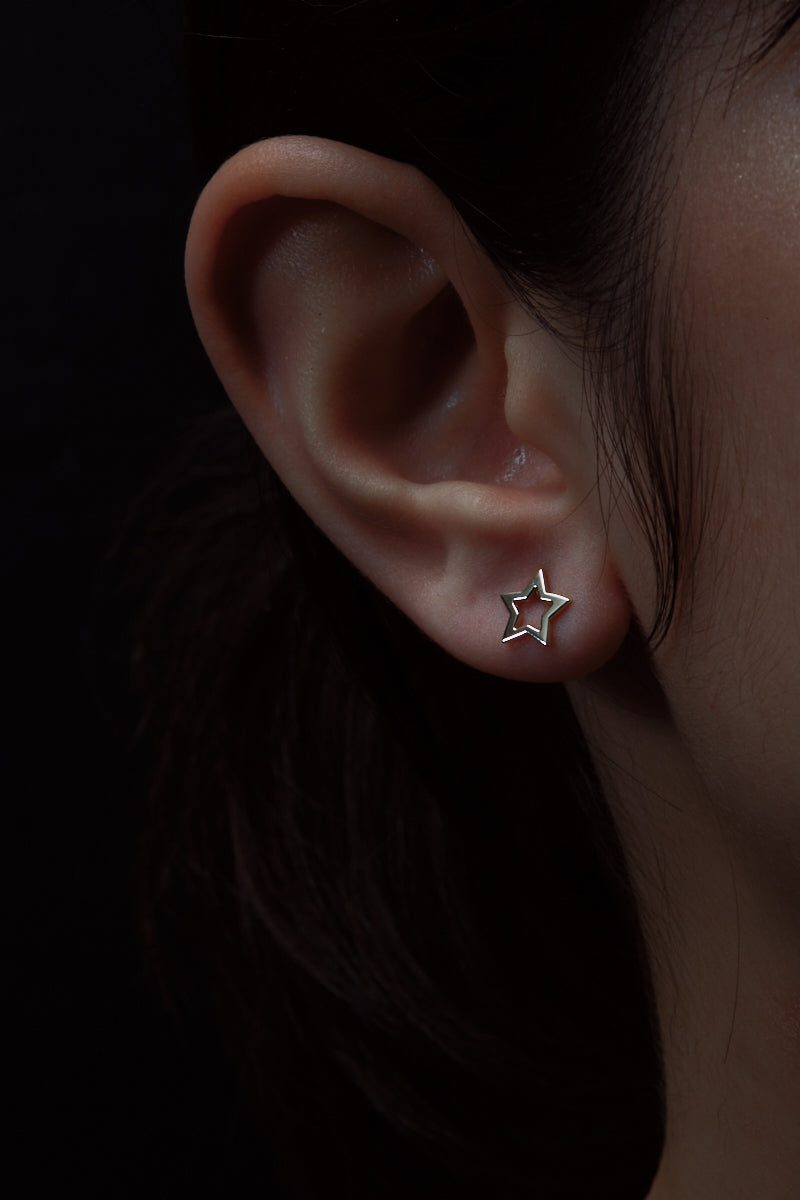 Sterling Silver Mini Star Stud Earrings