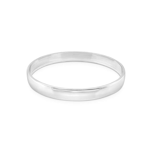 Sterling Silver 7" 1/2 Round 5mm Bangle