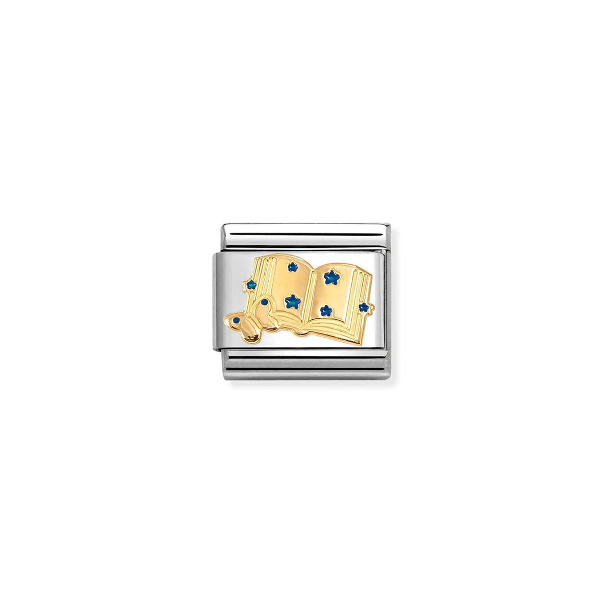 Composable Classic Link 030285/85 Book With Stars In 18K Gold & Blue Enamel