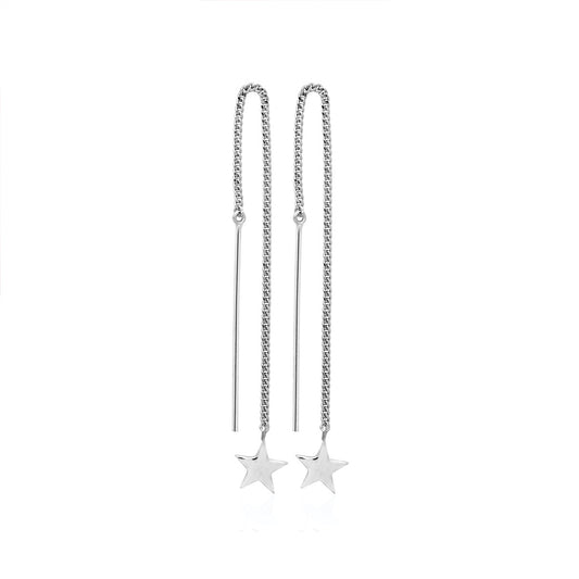 Sterling Silver Stargazers Thread Earrings