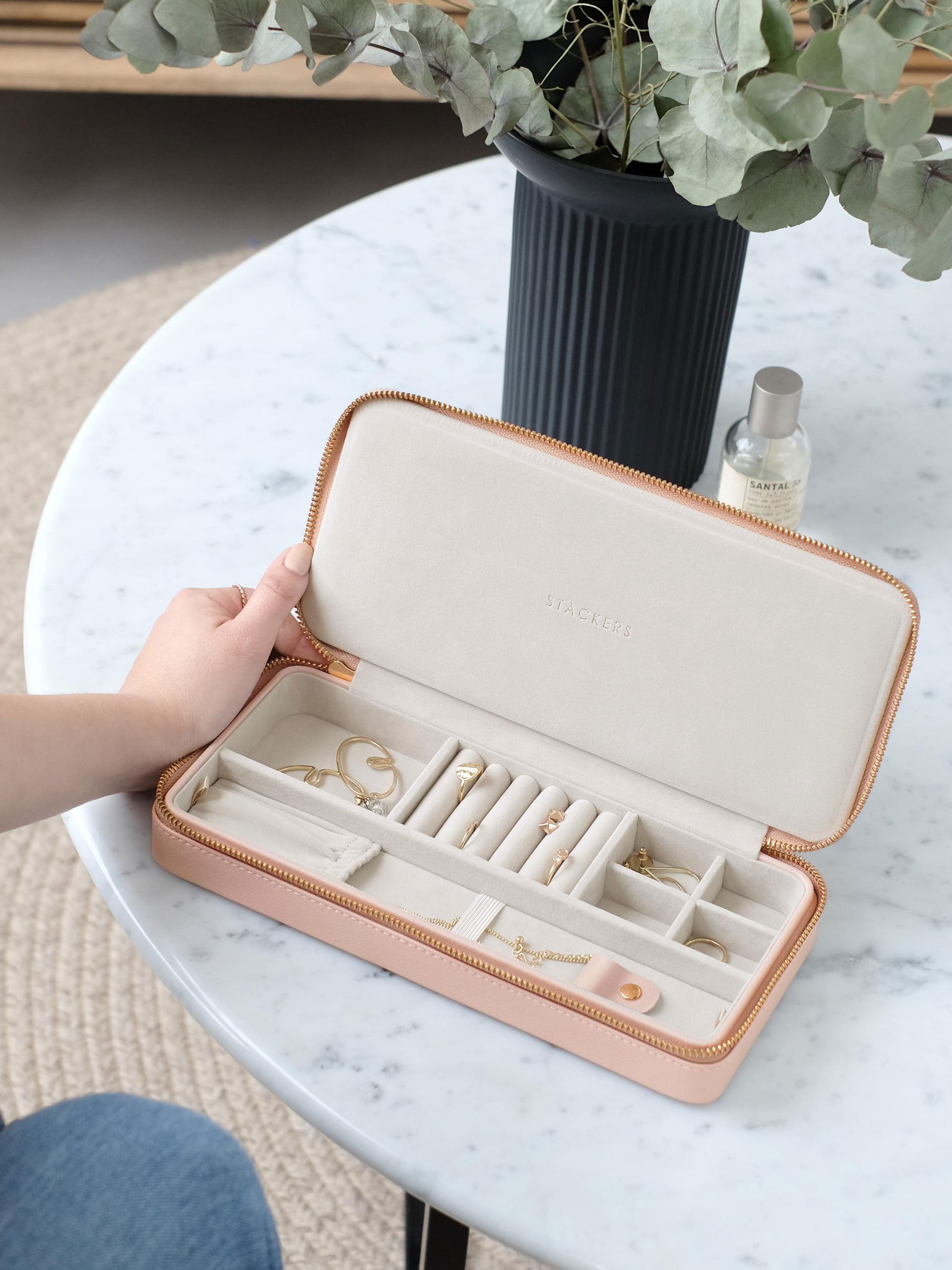 Blush Sleek Necklace Zipped Travel Jewellery Box