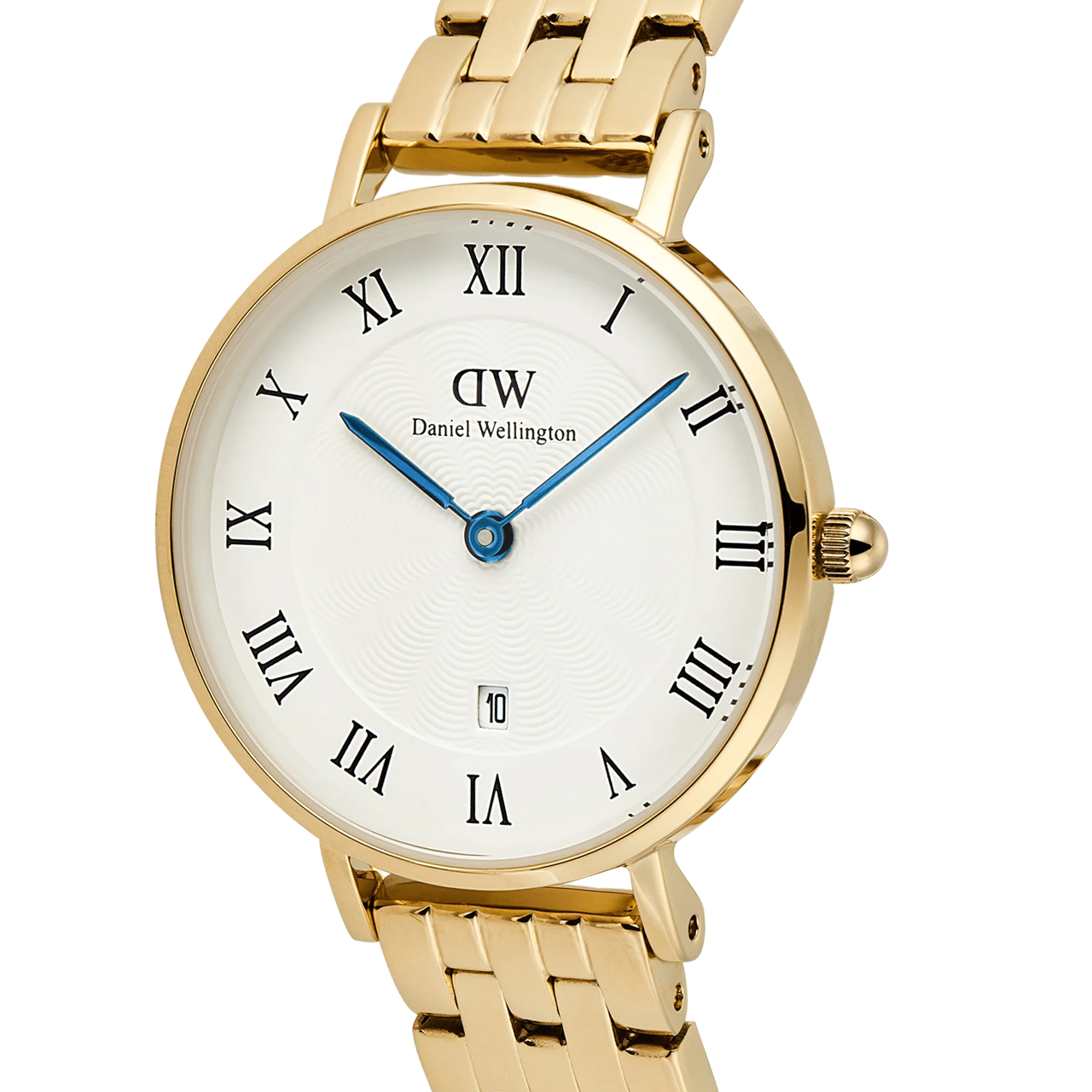 Petite 28 Roman Numeral Date 5-Link Gold Watch