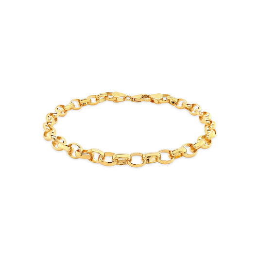 9k Yellow Gold BO3 Oval Belcher Bracelet