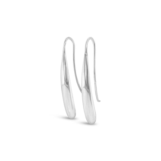 Sterling Silver Elongated Drop Earrings