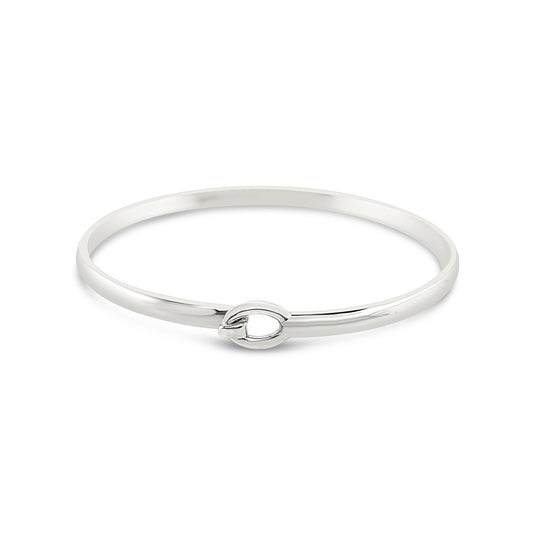 Sterling Silver 4mm Half Round Surf Bangle