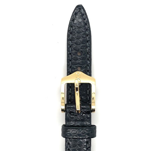 Rainbow - 12mm Black Leather Medium Watch Strap