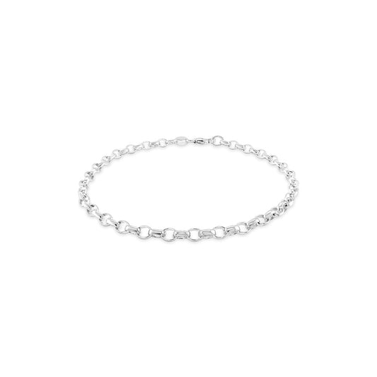 Sterling Silver B02 Oval Belcher 19cm Bracelet