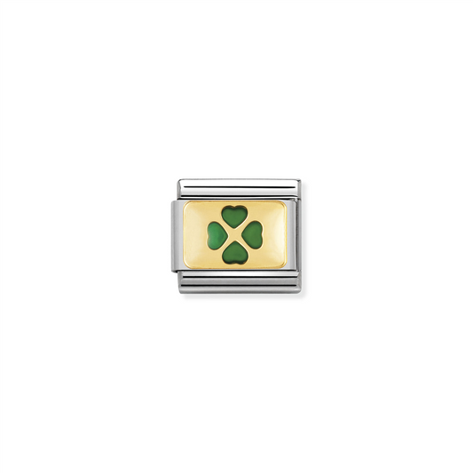 Composable Classic Link 030205/01 Green Four-Leaf Clover in 18k Gold