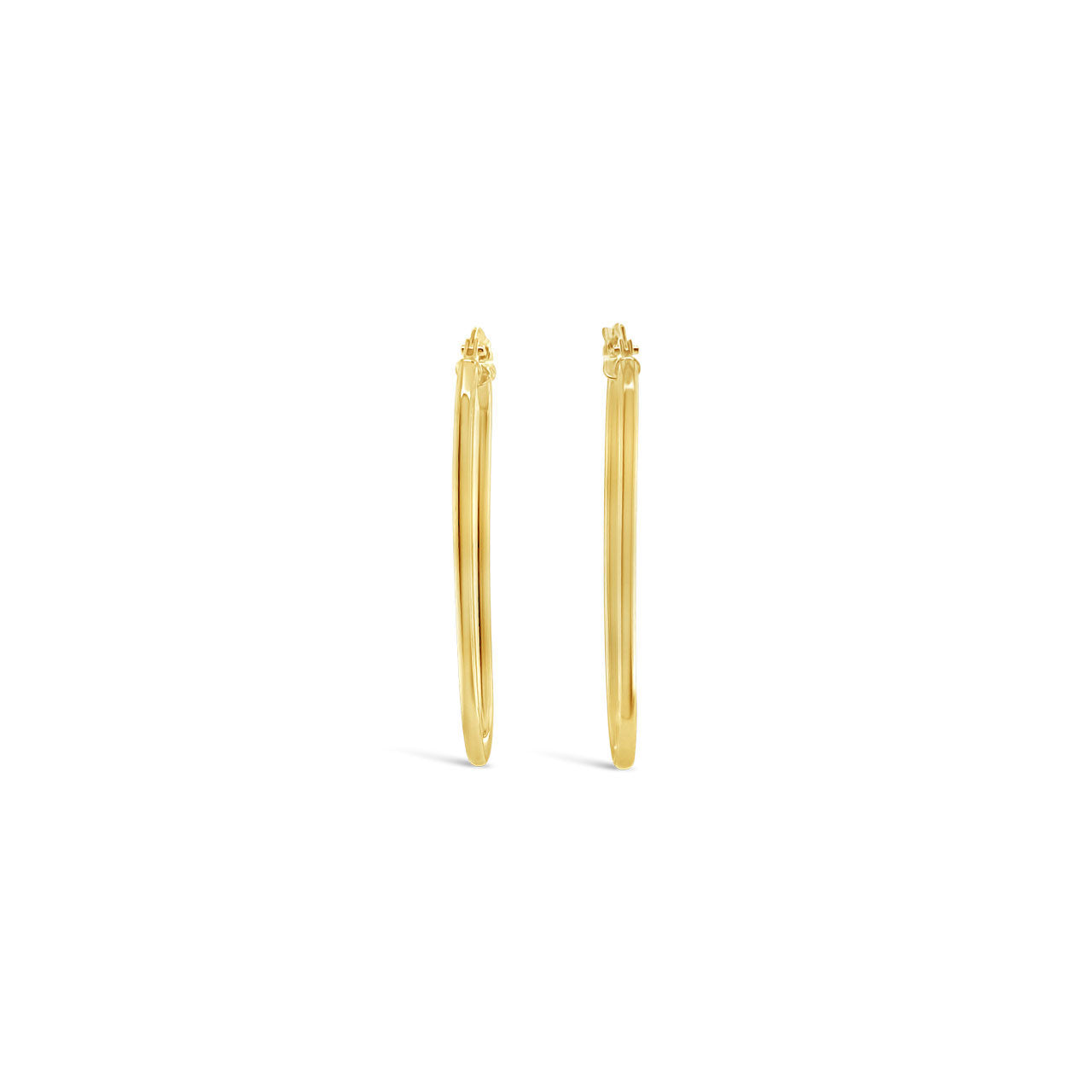 9k Yellow Gold 30mm Oblong Hoop Earrings