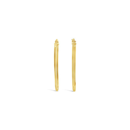 9k Yellow Gold 30mm Oblong Hoop Earrings