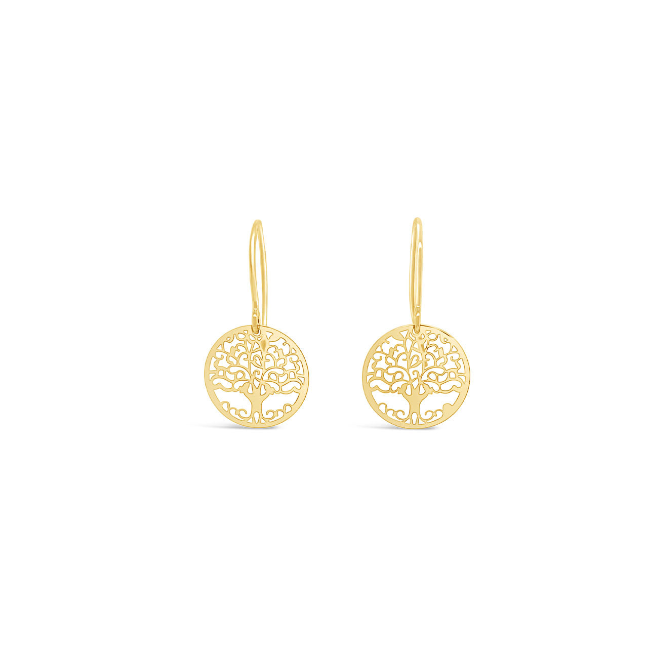 9k Yellow Gold Tree of Life Drop Earrings