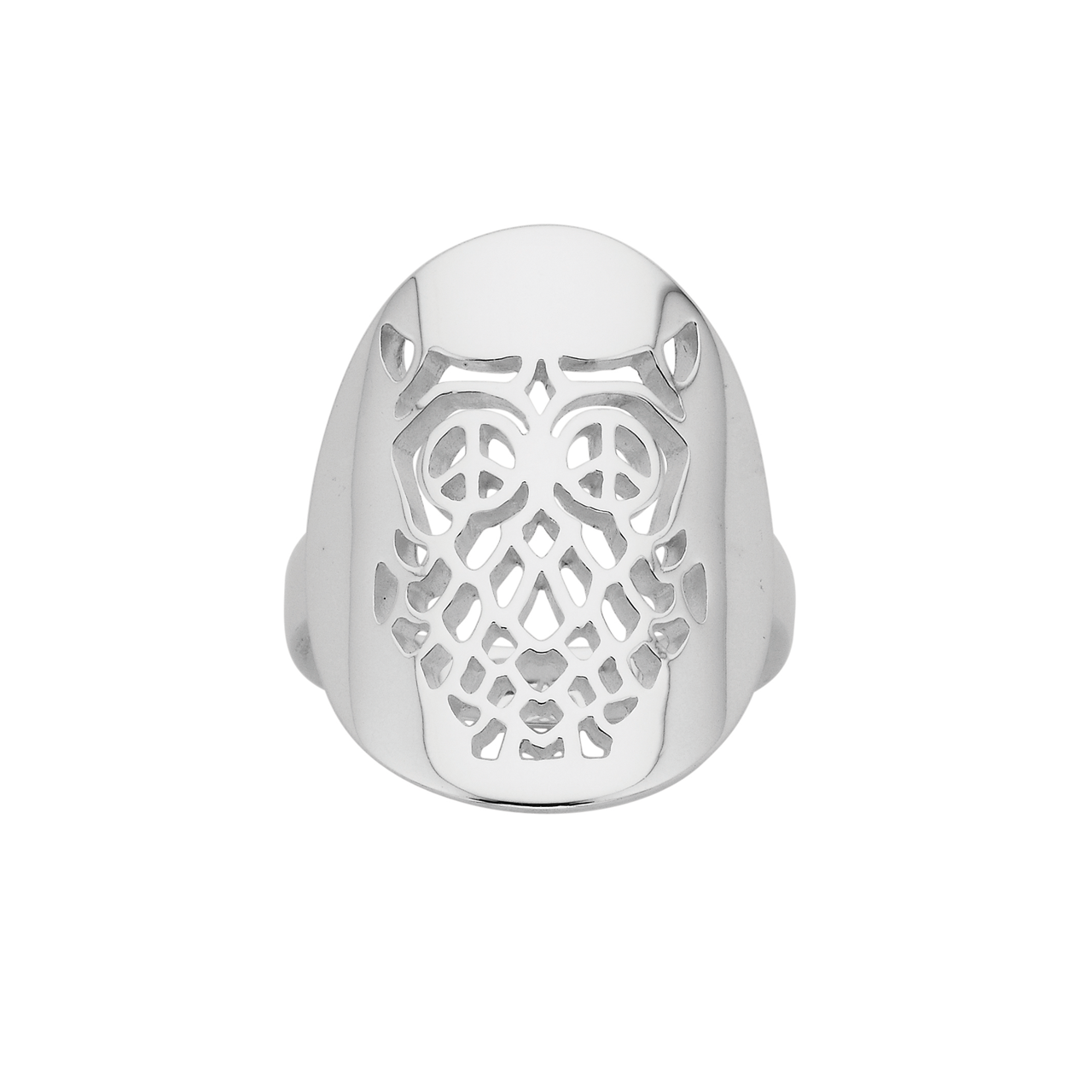 Sterling Silver Owl Cutout Ring