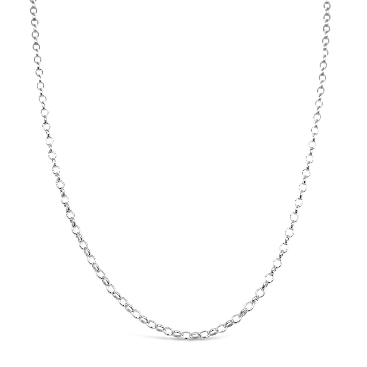 45cm Sterling Silver Fine Oval Belcher Chain