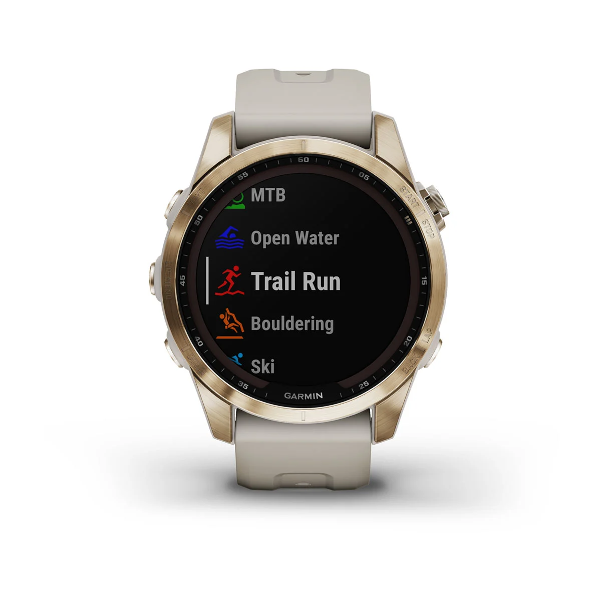 fēnix® 7S – Sapphire Solar Edition - Cream Gold Titanium with Light Sand Band - 010-02539-22