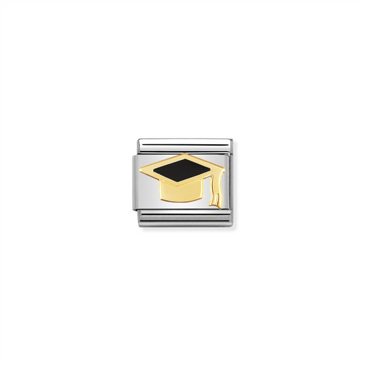 Composable Classic Link 030223/08 Black Graduate Hat in 18k Gold