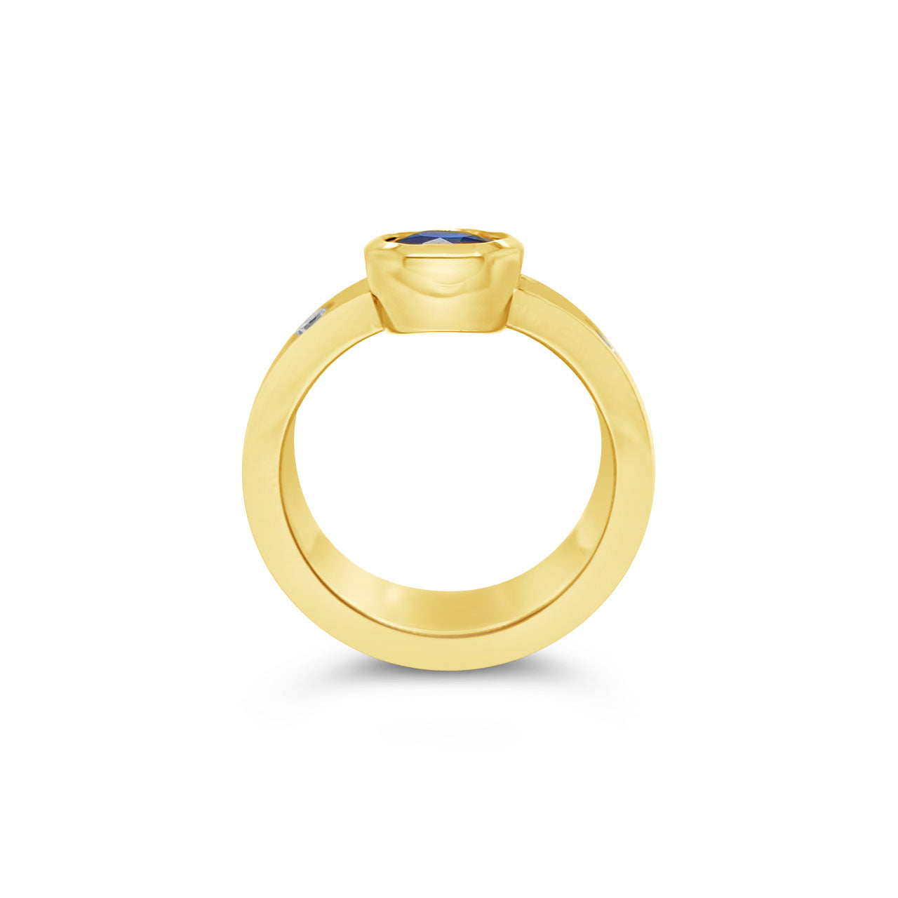 9k Yellow Gold 1.48ct Royal Blue Sapphire & Diamond Ring