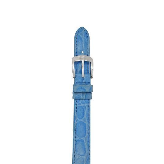 14mm Blue Sky Croco Grain Leather Watch Strap