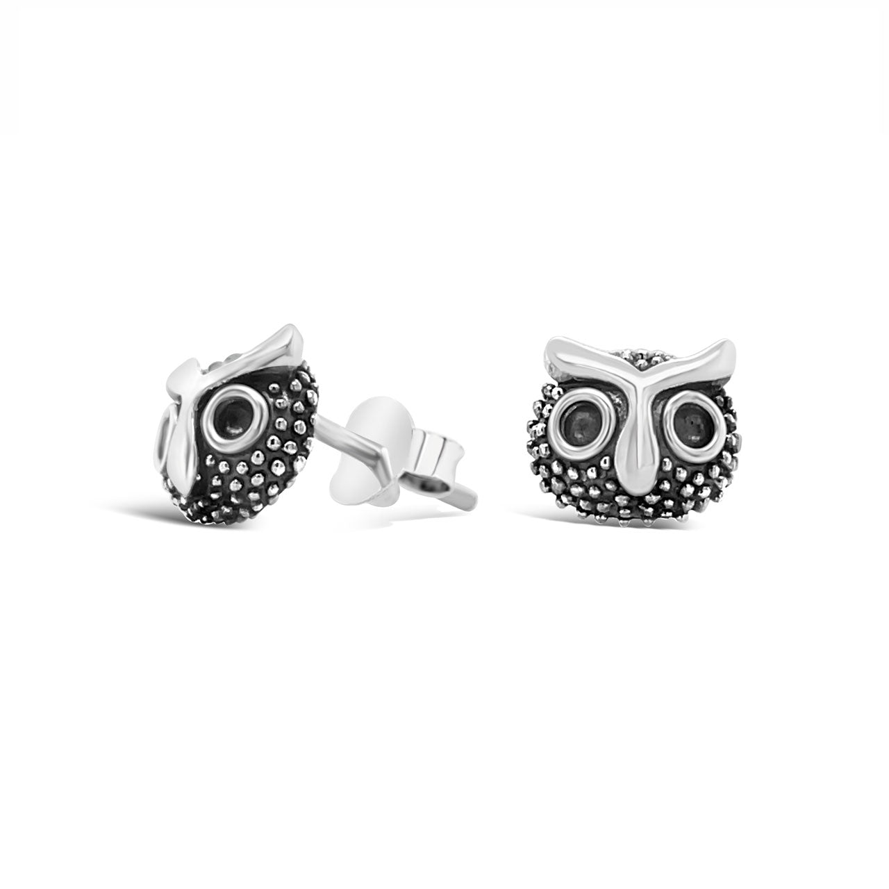 Sterling Silver Owl Stud Earrings