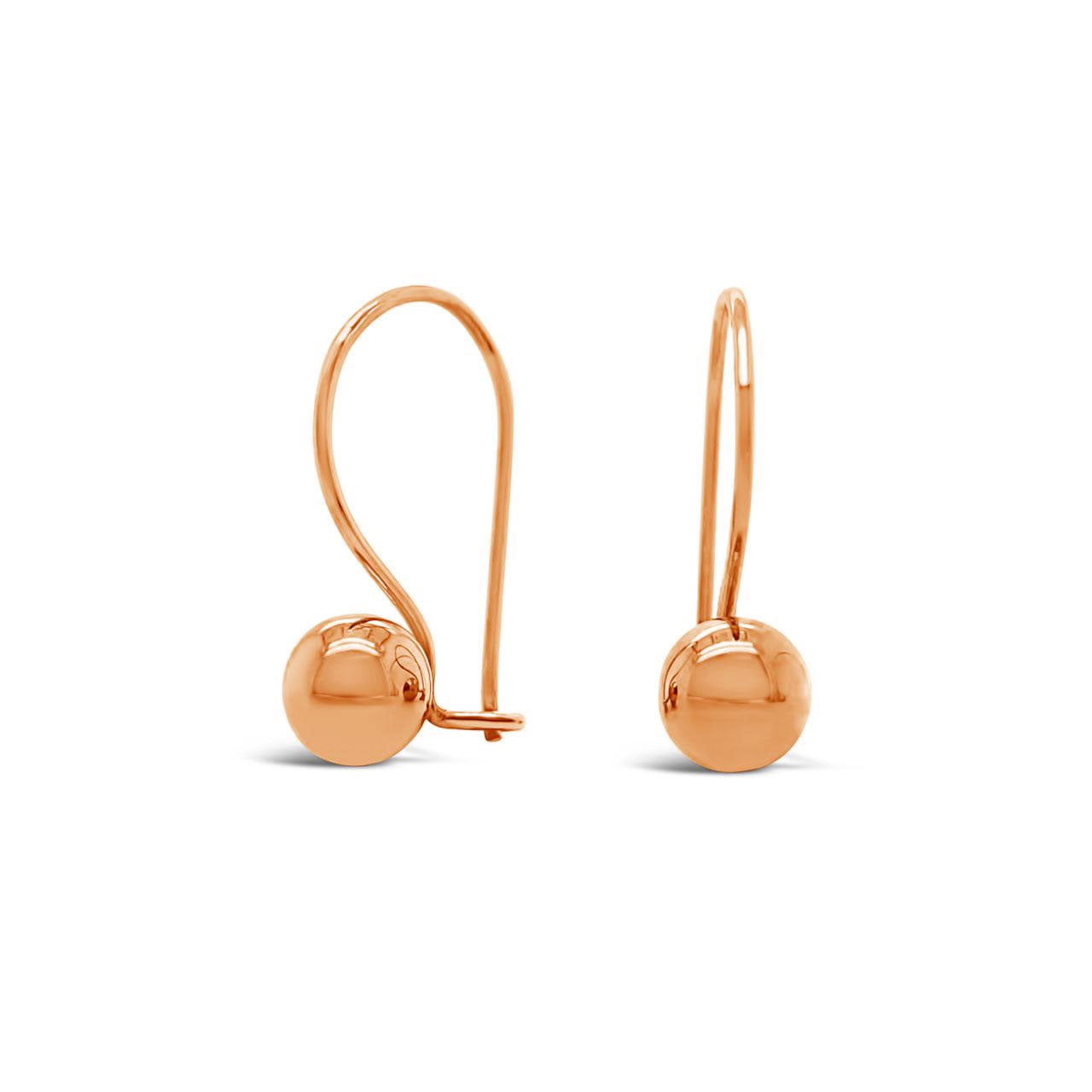 9k Rose Gold 6mm Euroball Earrings