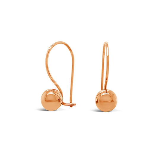 9k Rose Gold 6mm Euroball Earrings