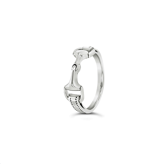 Sterling Silver Double Horse Bit Ring