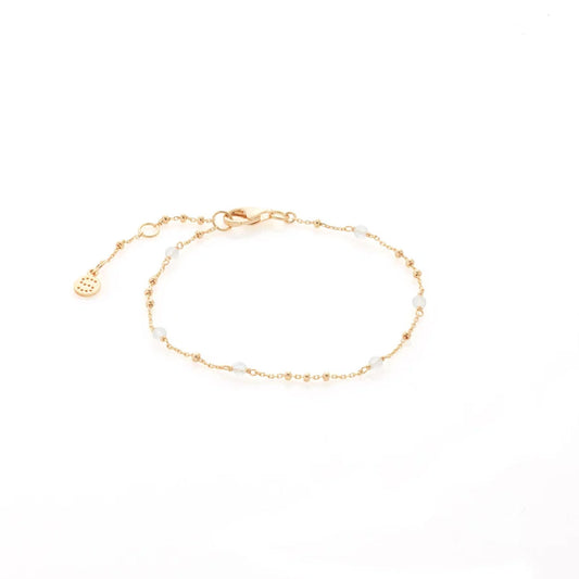 Dotty Bracelet Crystal Quartz + Gold