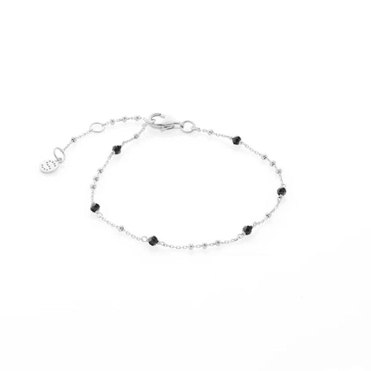 Dotty Bracelet Black Spinel + Silver