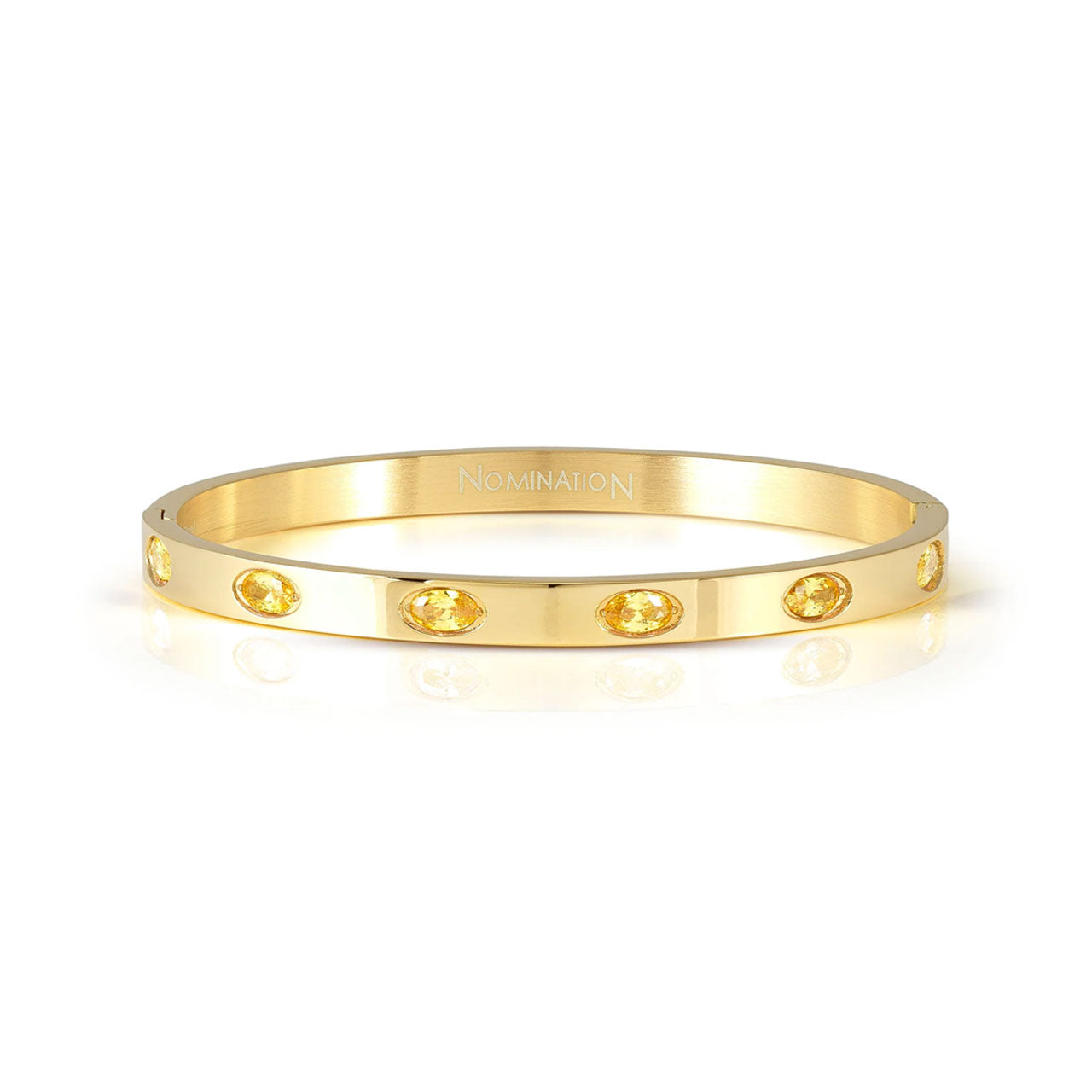 Pretty Bangles Gold With Yellow CZ - Size Small