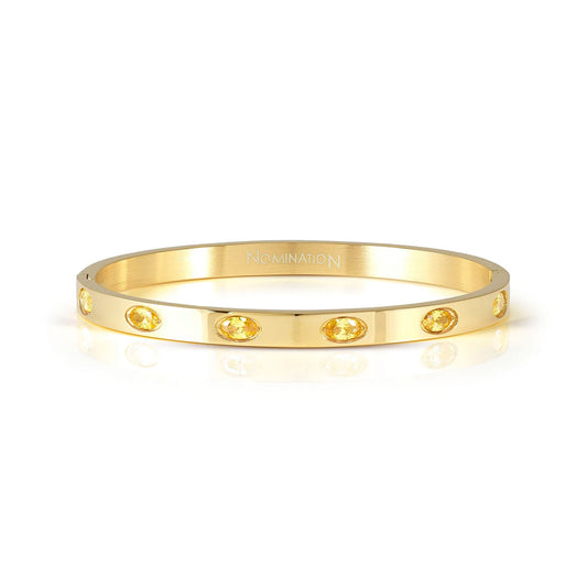 Pretty Bangles Gold With Yellow CZ - Size Small
