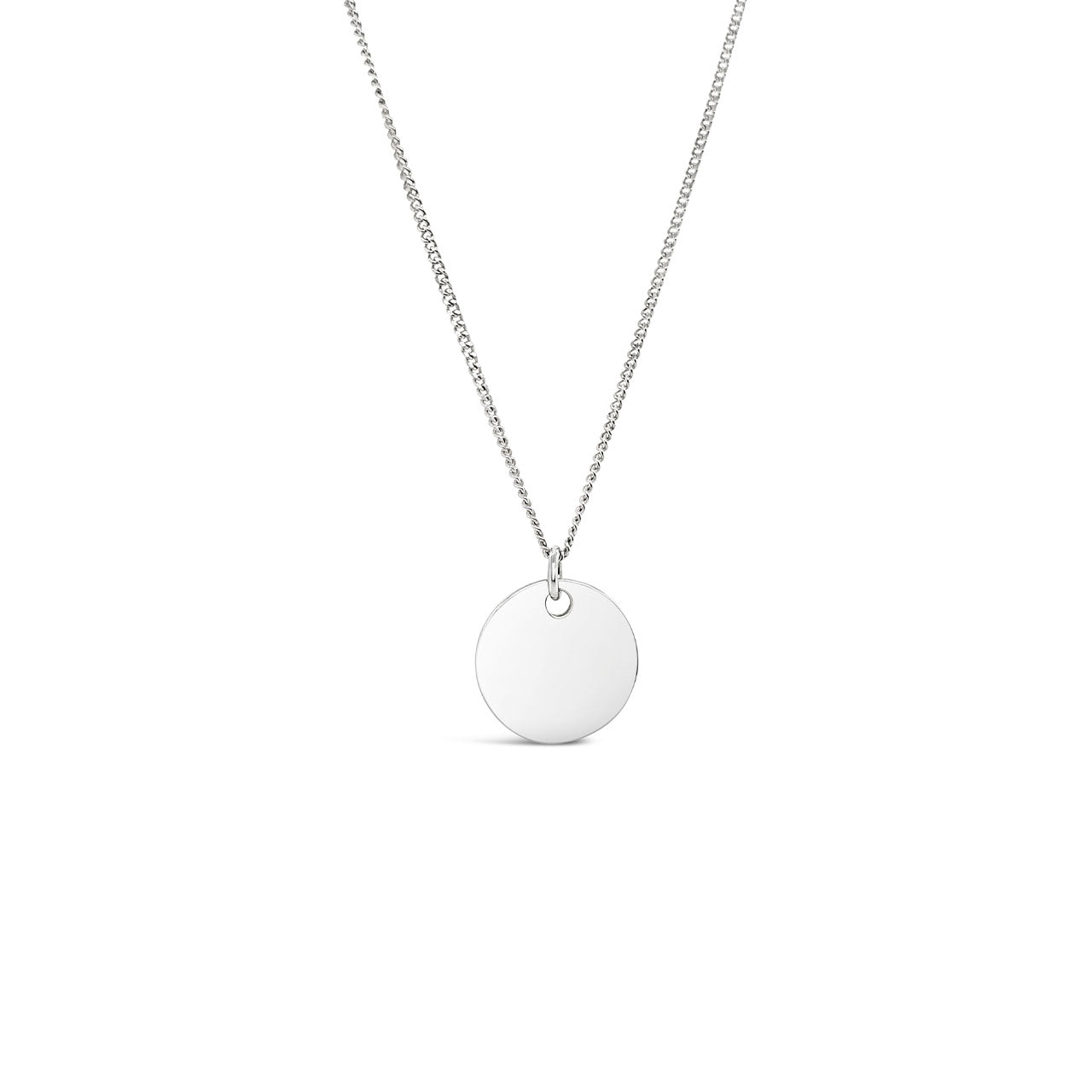 Sterling Silver Disc Tag Round Pendant