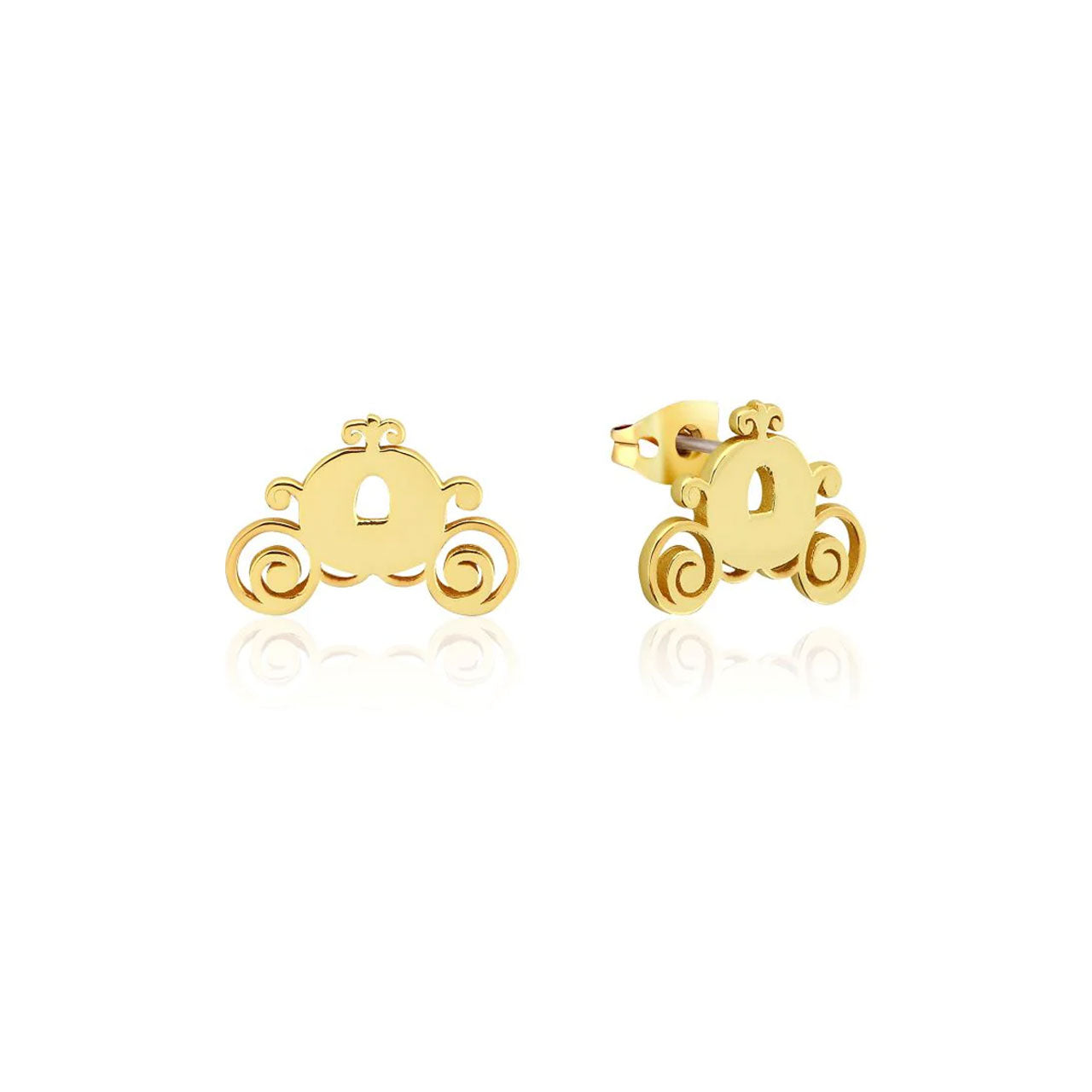 Disney - Gold Plated Pumpkin Carriage Stud Earrings