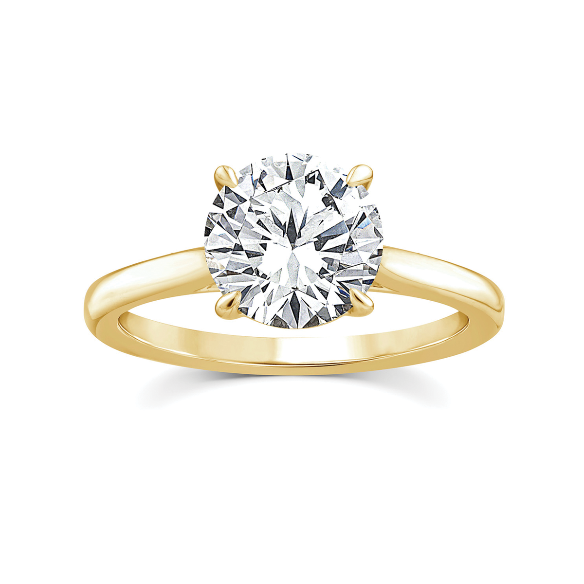 9k Yellow Gold 2.00ct Lab Grown Diamond Solitaire Engagement Ring - Size P
