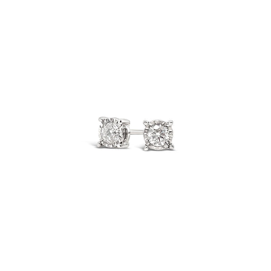 9k White Gold 0.33ct Illusion Set Diamond Stud Earrings