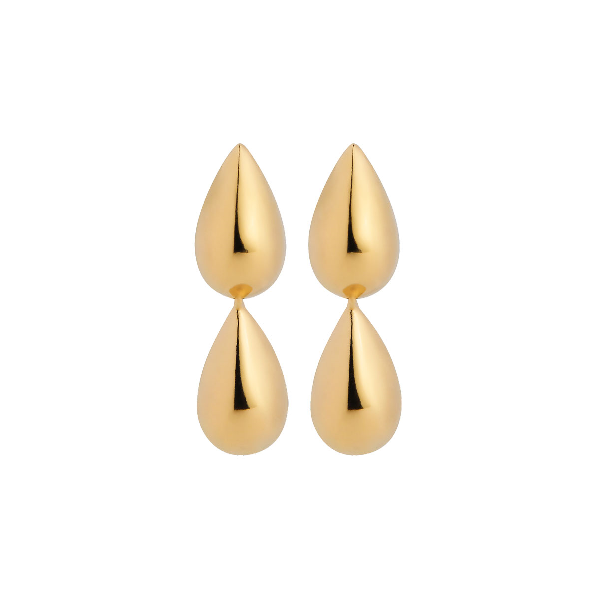 Liora Double Drop Stud Earring - Gold Plated