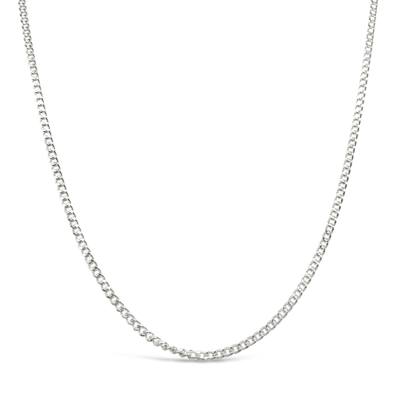 45cm Sterling Silver V302 Diamond Cut Curb Chain