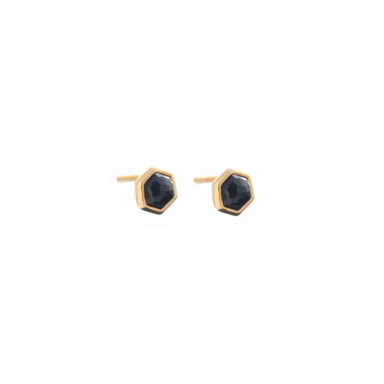 Mini Harmony Studs Black Spinel + Gold