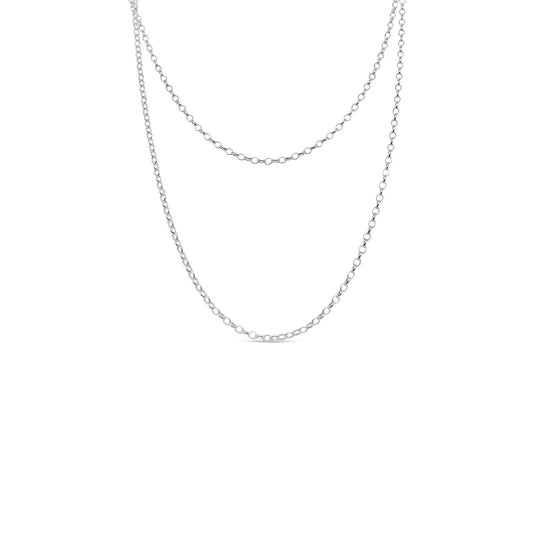 70cm Sterling Silver BO0.5 Fine Oval Belcher Chain