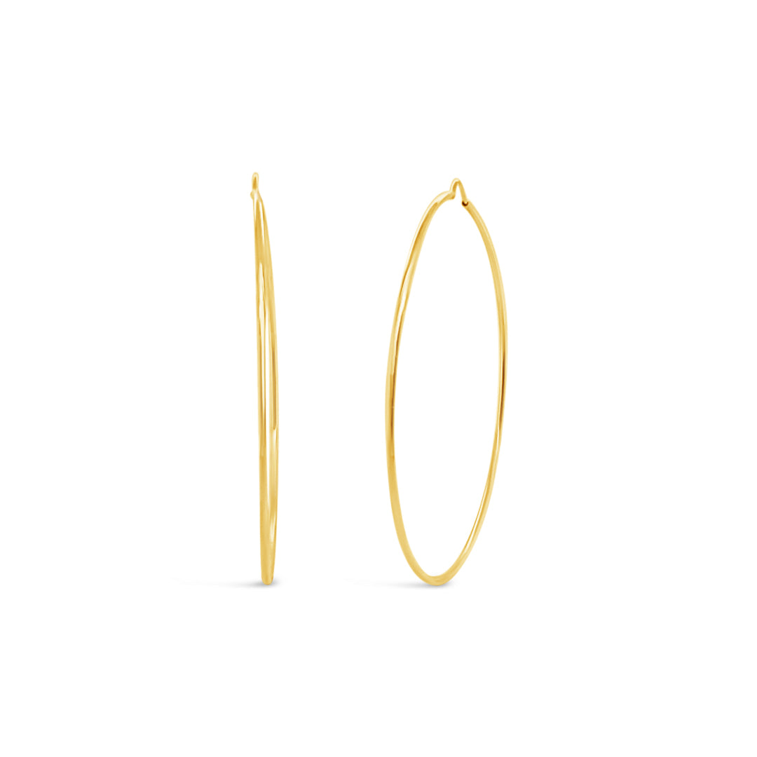 9k Yellow Gold 60mm Plain Hoops