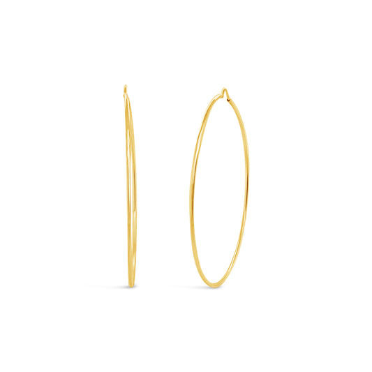 9k Yellow Gold 60mm Plain Hoops