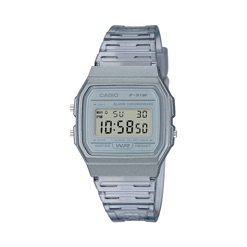 Casio Transparent Grey Digital Watch - F91WS-8D