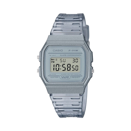 Casio Transparent Grey Digital Watch - F91WS-8D