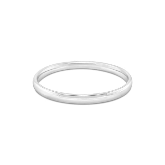 Sterling Silver Golf Style Comfort Curve 5 Bangle
