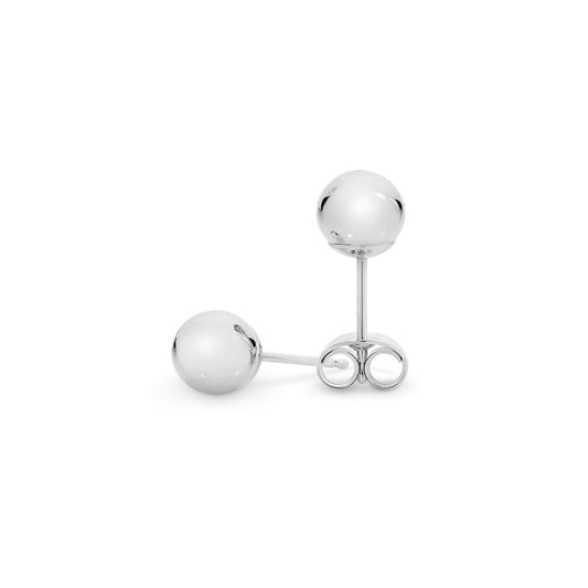 9k White Gold 6mm Ball Stud Earrings