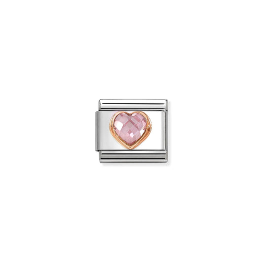 Composable Classic Link 430607/003 Pink CZ Heart In 9K Rose Gold